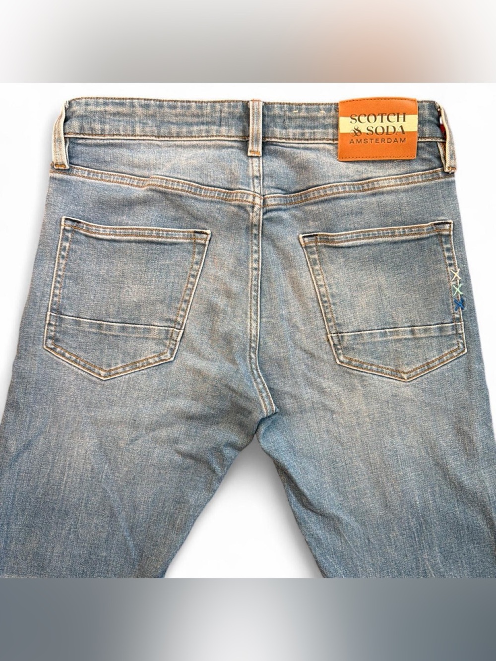 Scotch & Soda Men’s Faded Light Blue Slim Jeans